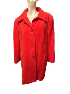 Chadwicks Bright Red Single-Breasted Pea Coat